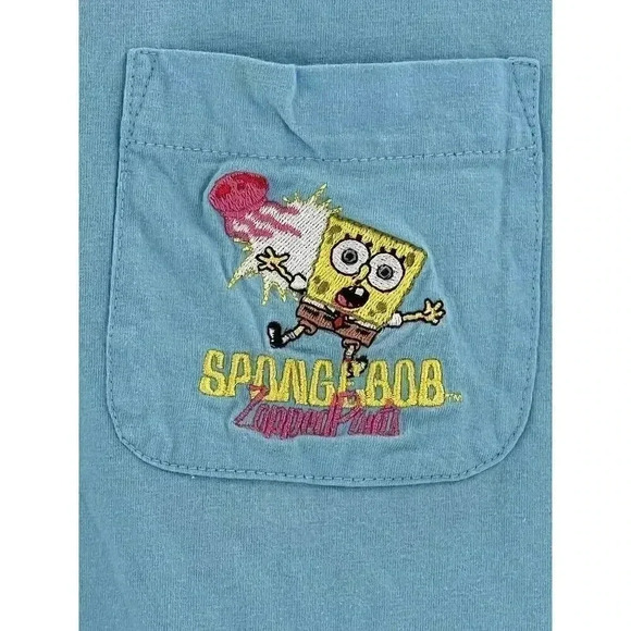 VINTAGE 2002 SPONGE BOB SQUARE PANTS SHIRT NICKELODEON ZAPPER PANTS POCKET LARGE - Picture 3 of 9